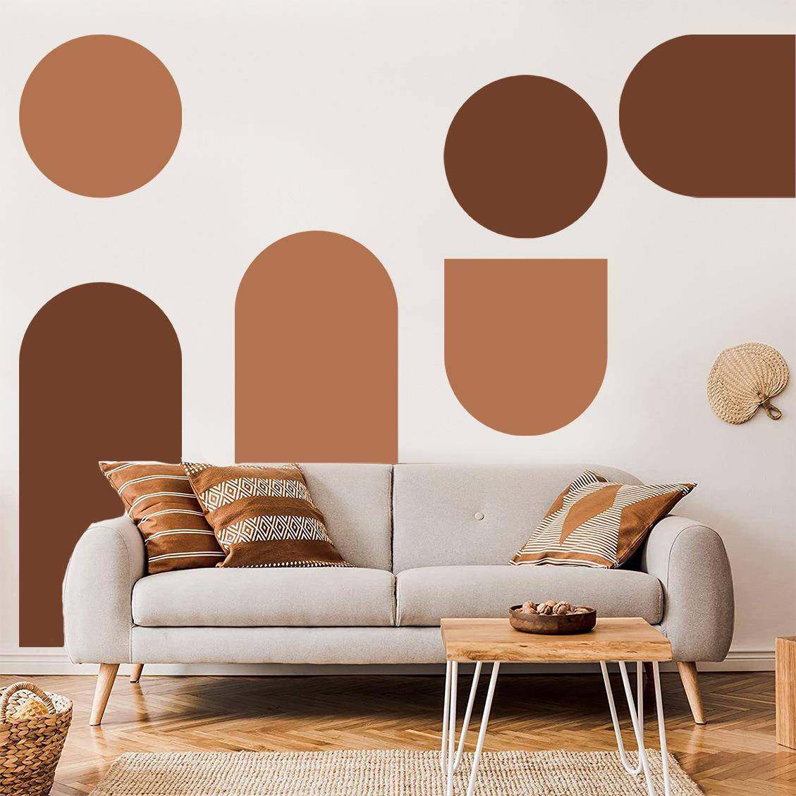 波西米亚客厅墙面装饰墙贴pvc自粘拱形几何卧室中世纪艺术贴纸