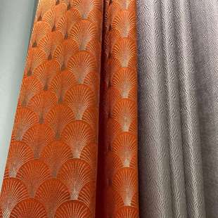 2020年新款高精密轻奢小扇子提花银杏叶窗帘轻奢遮光客厅现代时尚