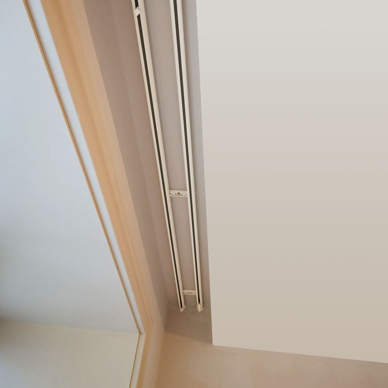 德裕铝合金纳米静音直p轨道办公室家用吊顶装侧装窗帘盒用单轨双