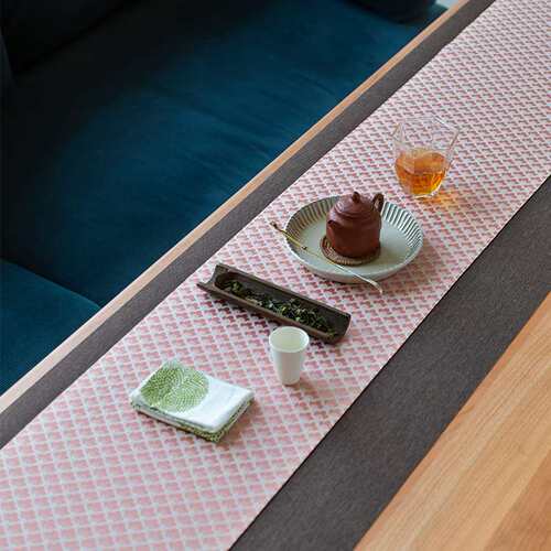 5ZW沐春甄选 知舍 云水纹茶席 织锦云锦桌旗 双面织锦缎茶桌布