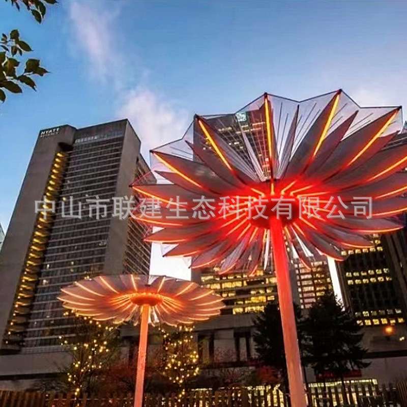 直销LED科技园 莲花艺术灯饰 文旅景区亮化工程灯具 创业园景观灯