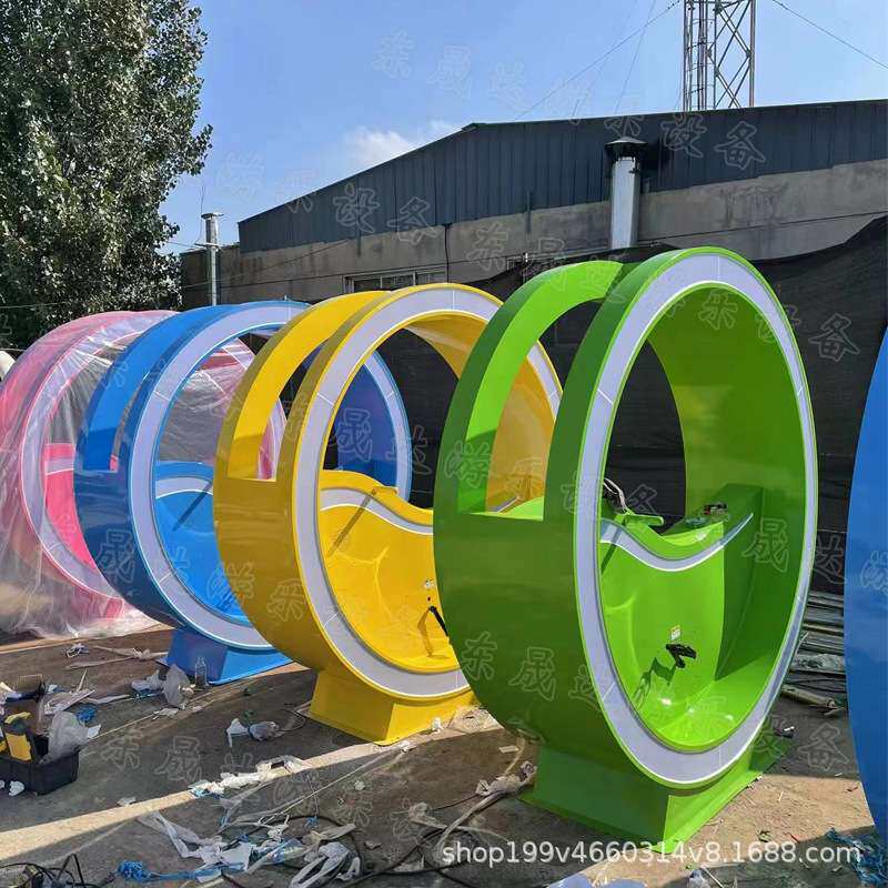 无动力脚踏发光单车 景区广场 景区亲子互动脚踏发光互动游乐设备