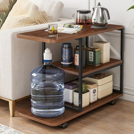 简约现代b可移动带轮子沙发边几长条侧边桌超窄小尺寸茶几E1681