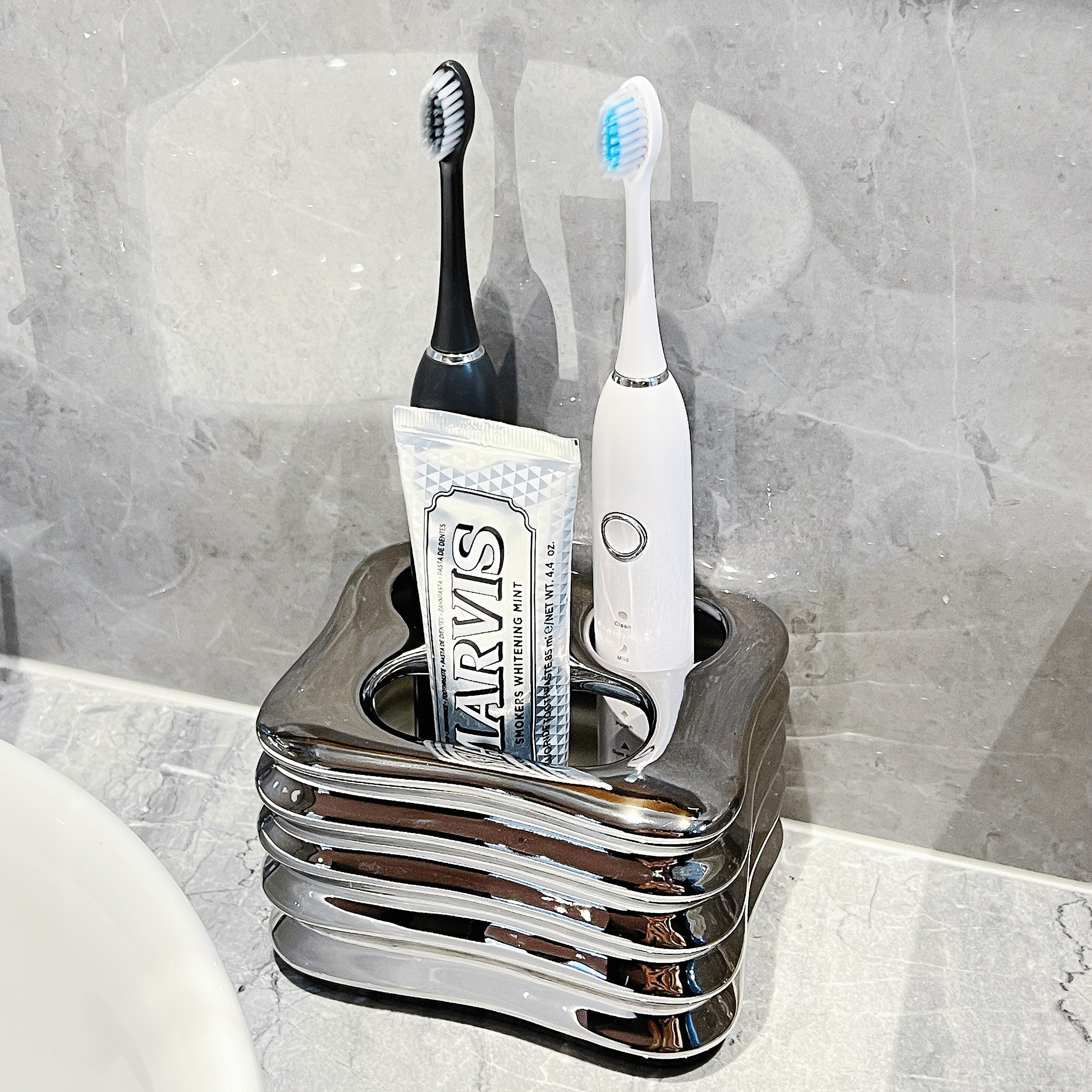 欧式欧风架梳子置k收纳盒奢物电动牙具牙刷北牙刷桶杯牙刷轻家用