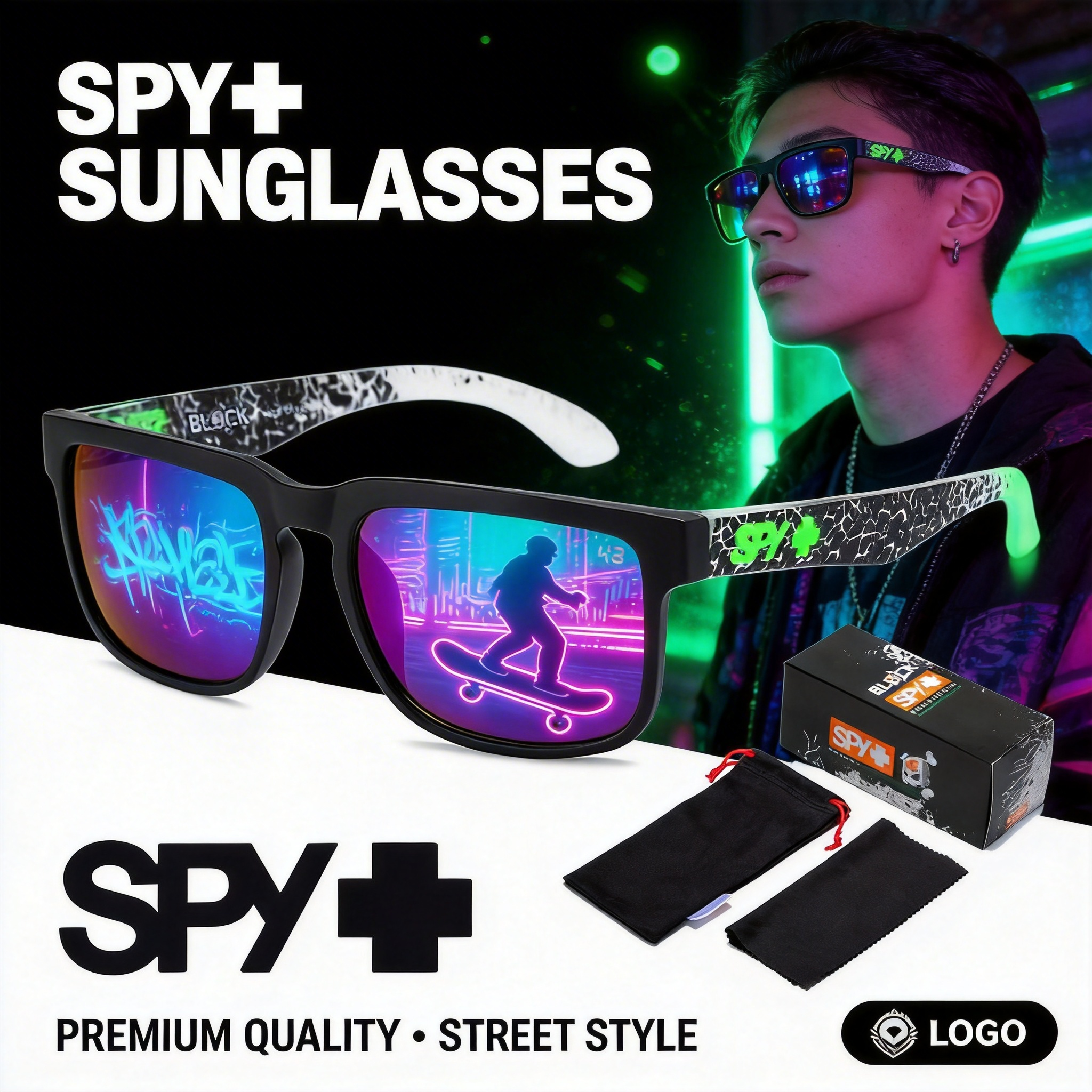 SPY+联名款太阳镜 冒险家系列 高清防紫外线 超轻镜框ins潮牌爆款