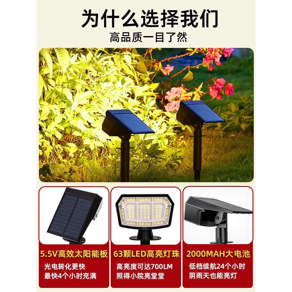 太阳能照树灯户外灯高亮庭院防水草坪灯射灯花园景观灯装饰氛围灯