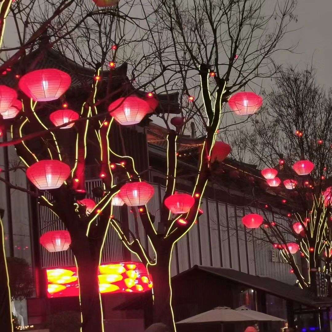 西安网红灯笼渐变色灯笼圆灯笼景区街道防水防晒异形led节日装饰