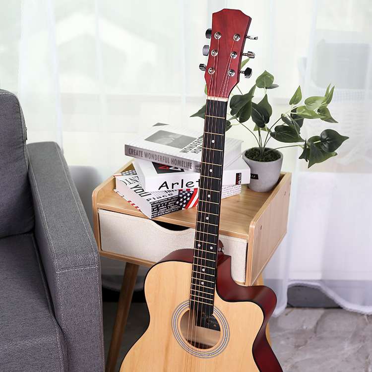 木吉他【实力工厂】40寸民谣吉他缺角全椴木新手练习普及琴guitar