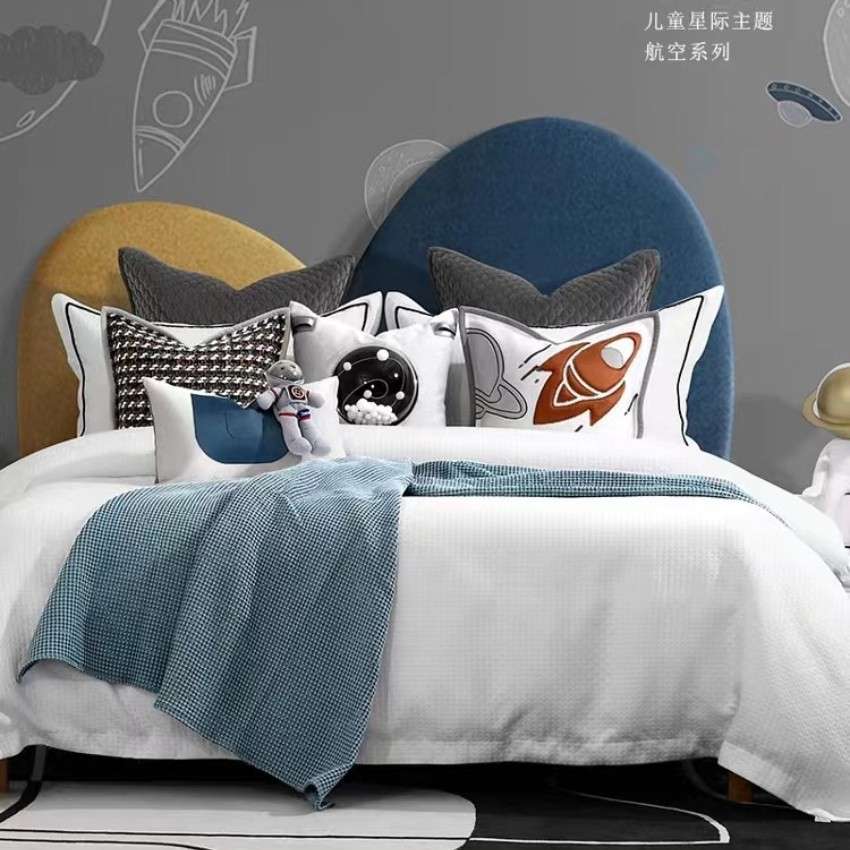 轻奢现代儿童床品样板间软装公司家具展厅店摆场床上用品多件套