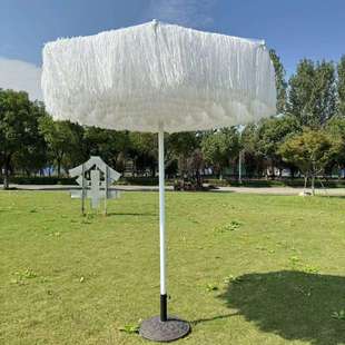 户外仿稻草晴雨伞仿直茅草中柱方/圆伞夏威夷PP草遮阳伞稻草风