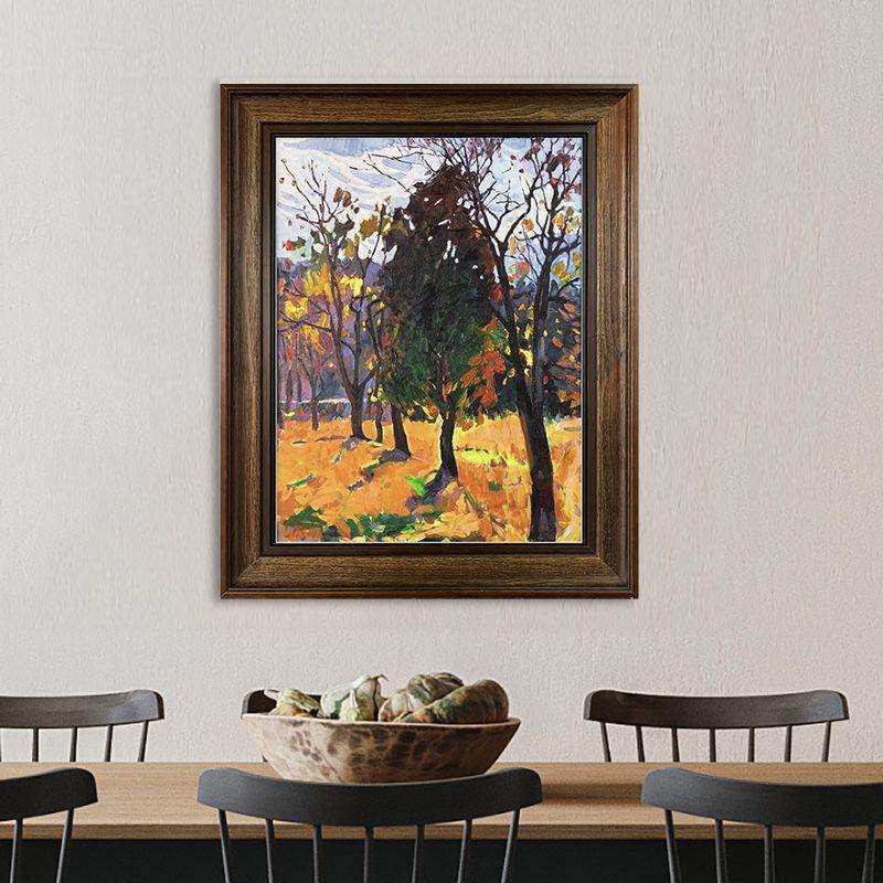 肌理画手绘油画风景橡子树玄关装饰画实木框现代简约客厅挂画