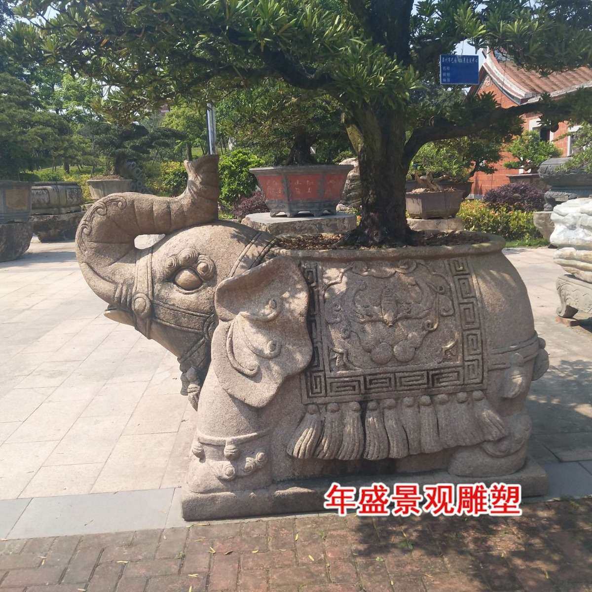 仿古石雕鱼缸水槽 青石雕刻仿古石头花盆 做旧花盆崇武雕刻