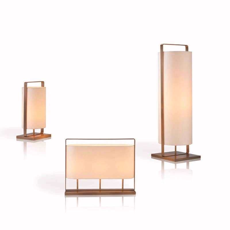 新中式铁布艺高低矮长方形台灯酒店别墅样板房卧室床头书房茶几灯