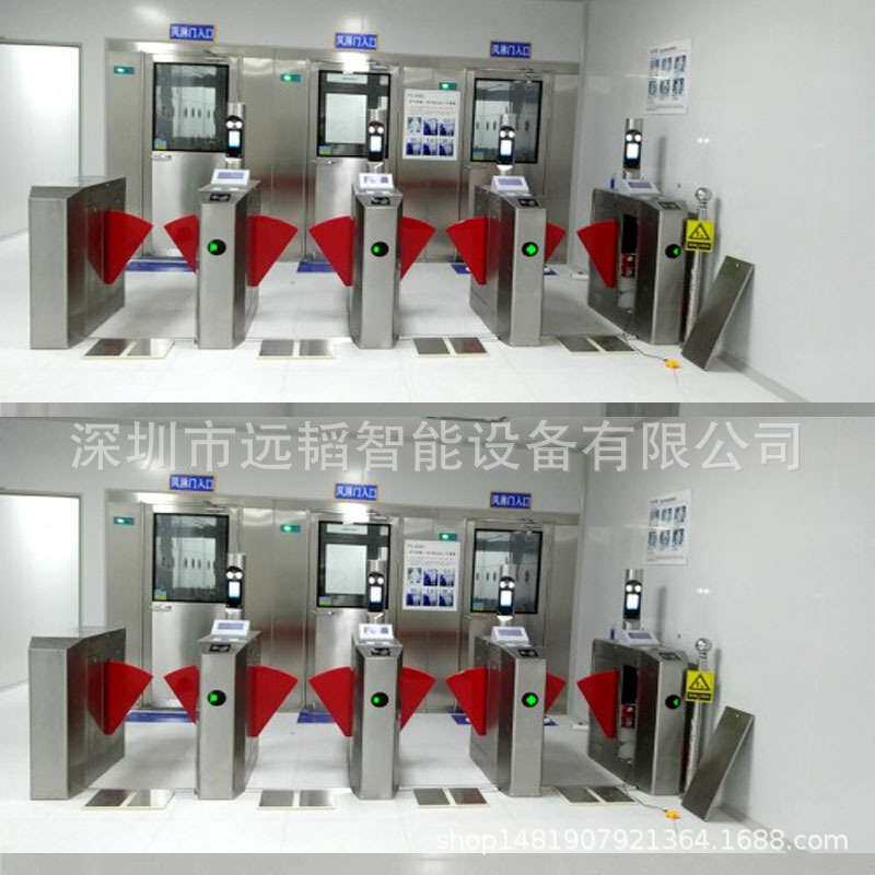 工厂车间静电测试翼闸门禁系统 人脸识别静电闸机带实时阻值显示