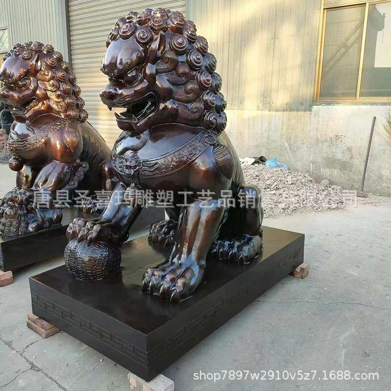 室外大型故宫狮一对雕塑摆件中华狮子铸铜铸铁特大号狮子厂家直销