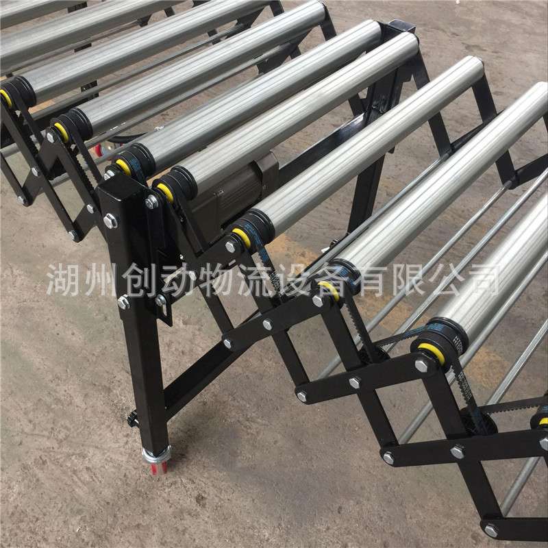 无动力镀锌双辊道伸缩机 福来轮伸缩式输送机 动力伸缩机