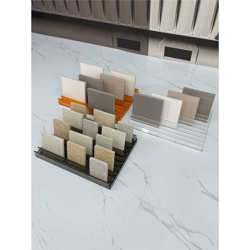 瓷砖石材色板展示架亚克力橱柜门板样品架木地板色卡台面陈列架子