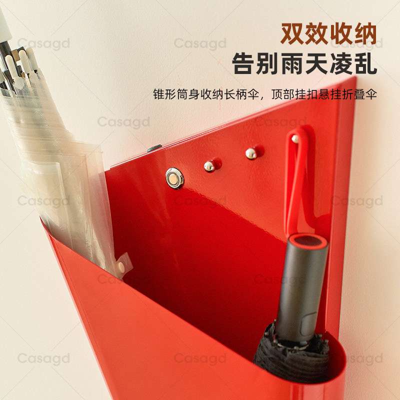 北欧可发光雨伞架壁挂式玄关收纳创意雨伞壁灯家用雨伞收纳架casa