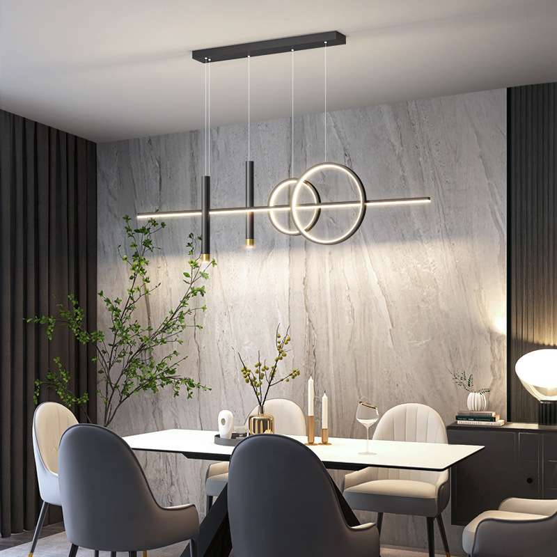 简约饭桌创意北欧餐厅2023台灯吊灯轻新款饭桌吊灯现代灯具长条吧