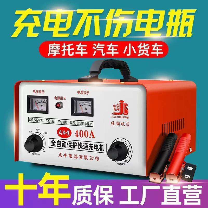 厂家蓄电池充电机摩托汽车电瓶充电器6V12V24V通用纯铜电瓶充电器