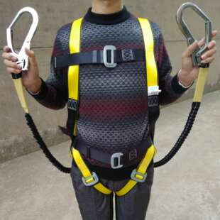 祥泰弹力绳高空作业安全带 五点式全身安全带 欧盟CE认证