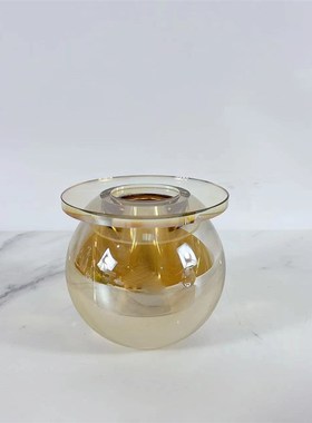 简约现代几何形茶色烟灰茶色水晶摆件售楼P处软装饰品桌面摆设