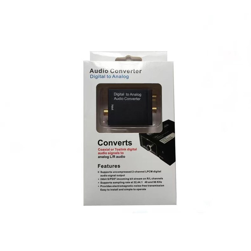 数字信号转模d拟信号 Digital to Analog 同轴光纤音频转换器 带