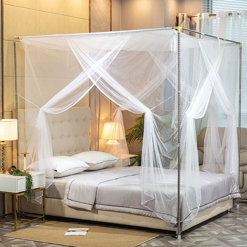 家用蚊帐老式可穿杆超密1.2m/1.35米F防尘顶双人床1.5m/1.8米支架