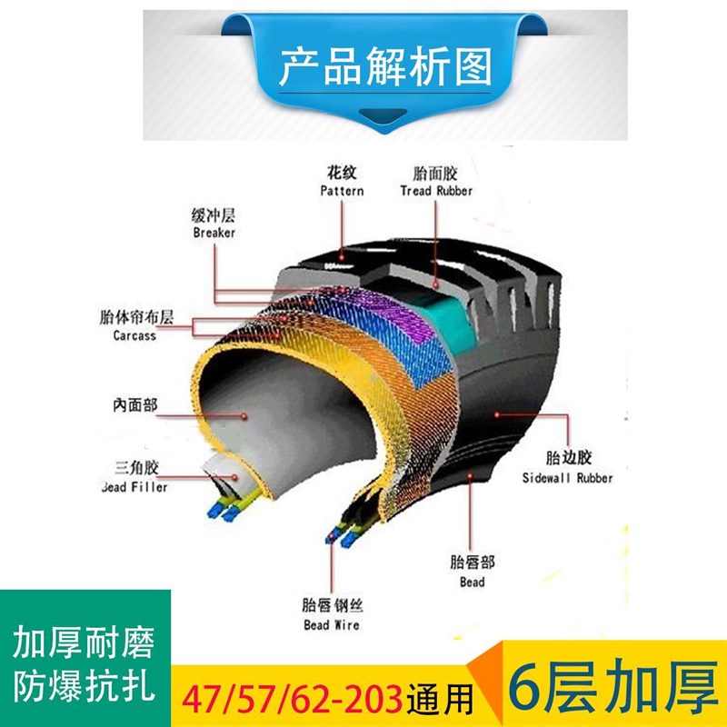 12 1/2x2 1/4真空胎12寸折z叠代驾电动车加厚耐磨57/62-203内外胎