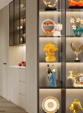 高端客厅玻璃g酒柜装饰家居软装入口餐具柜桌面电视柜装饰乔迁礼