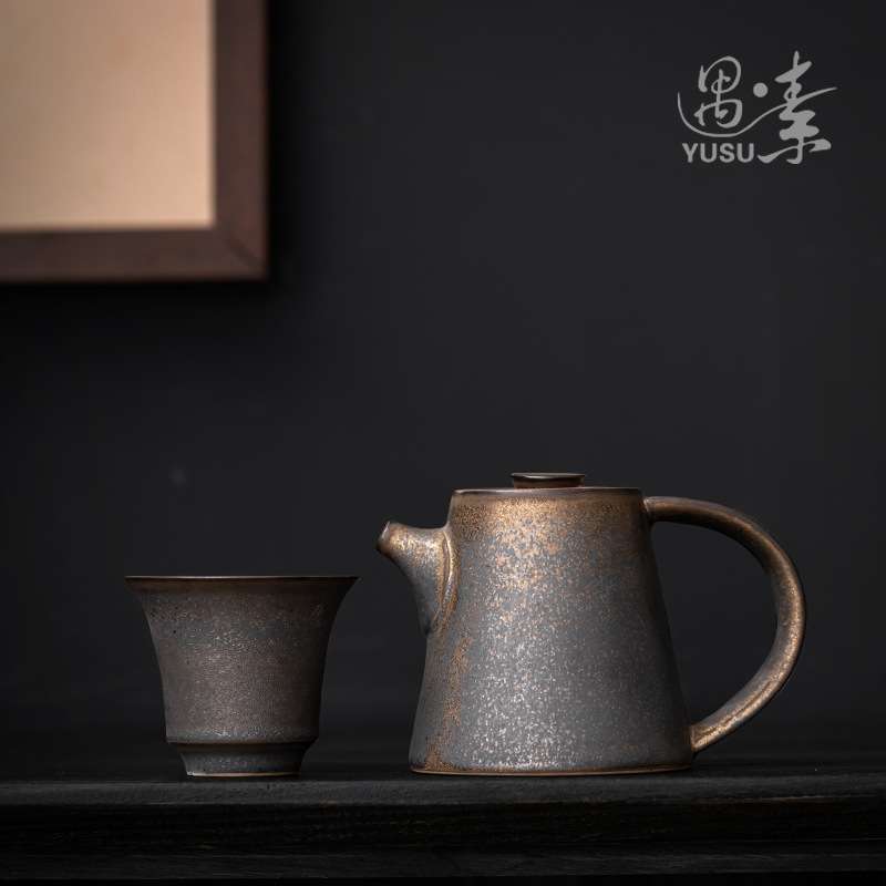 中式粗陶茶壶泡茶壶家用手持过滤小单壶茶水壶陶瓷手抓壶仿古陶壶