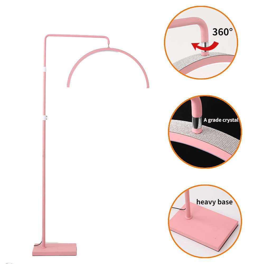 Pink diamond beauty lamp U half moon fill light eyelash lamp
