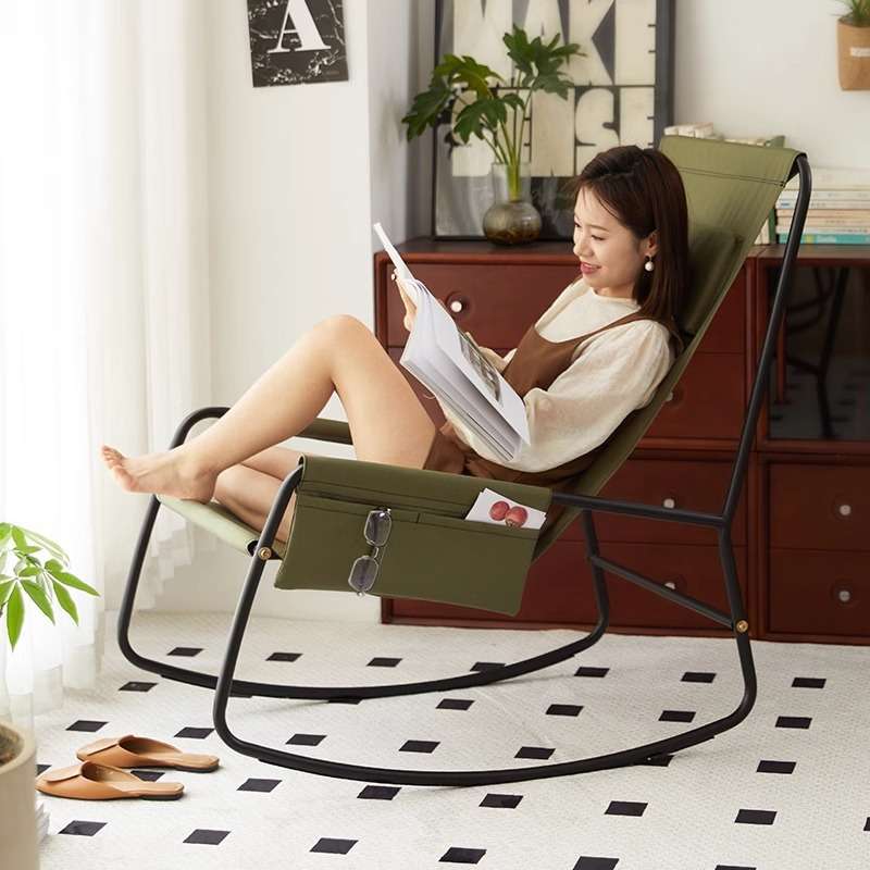 简易家具单人户外摇椅露营躺椅家用休闲椅子摇摇椅躺椅成人可睡觉