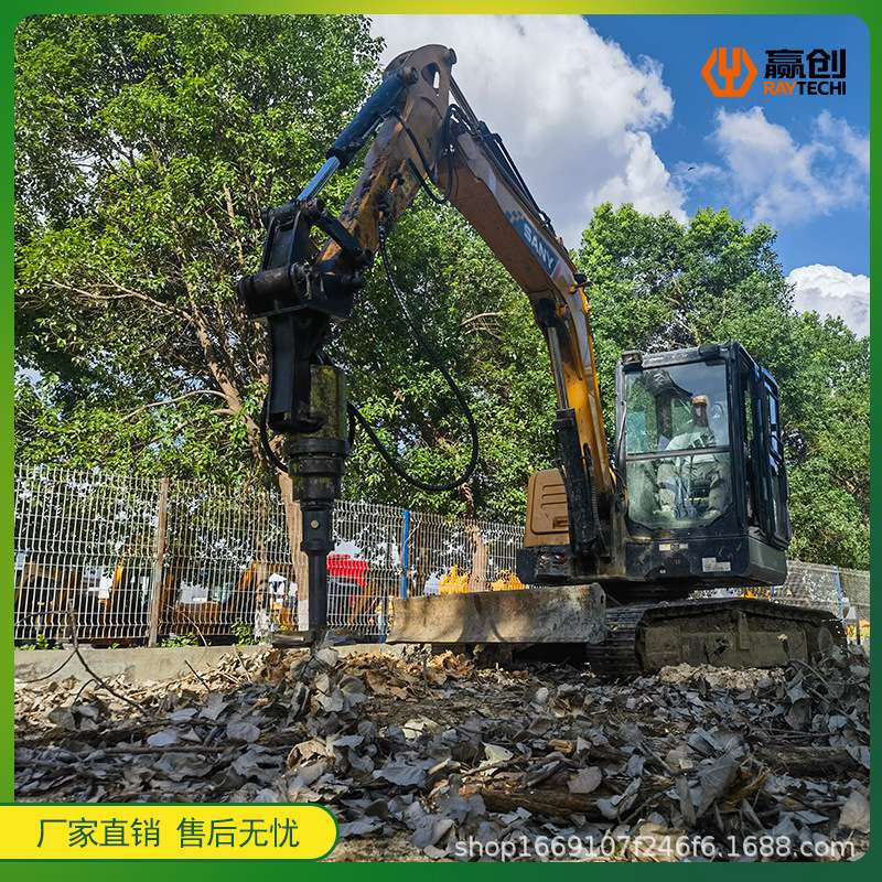轮式挖掘机螺旋钻机 替换属具 多功能刨树器 劈木器 粉碎木桩神器