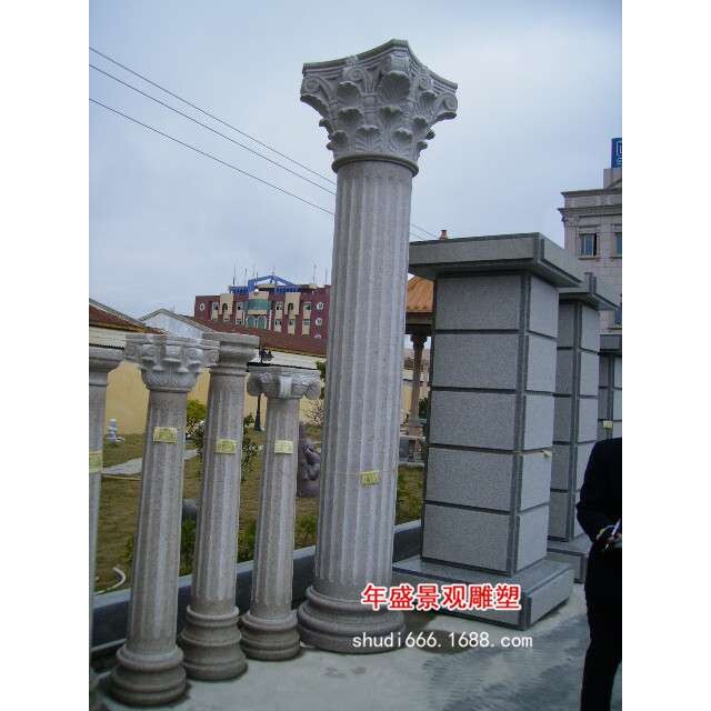 别墅圆柱罗马柱　欧式建筑装饰石材大理石柱子厂家
