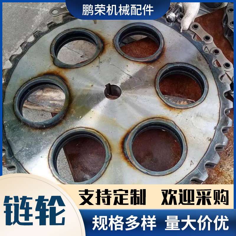 工业用传动机械齿轮齿条45#钢链轮单排双排加工定尺链轮