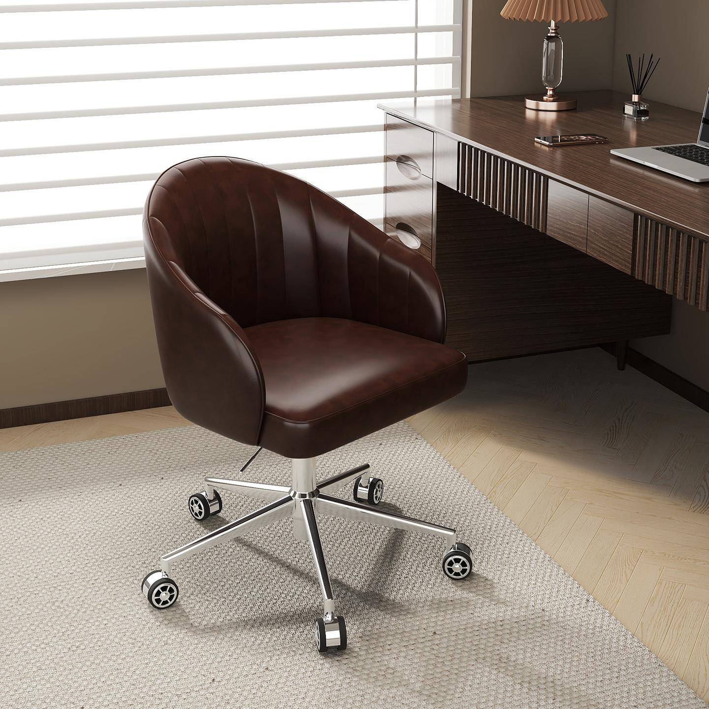 轻奢电脑椅办公椅子儿童椅化妆椅粉色可升降旋转网红主播直播椅子