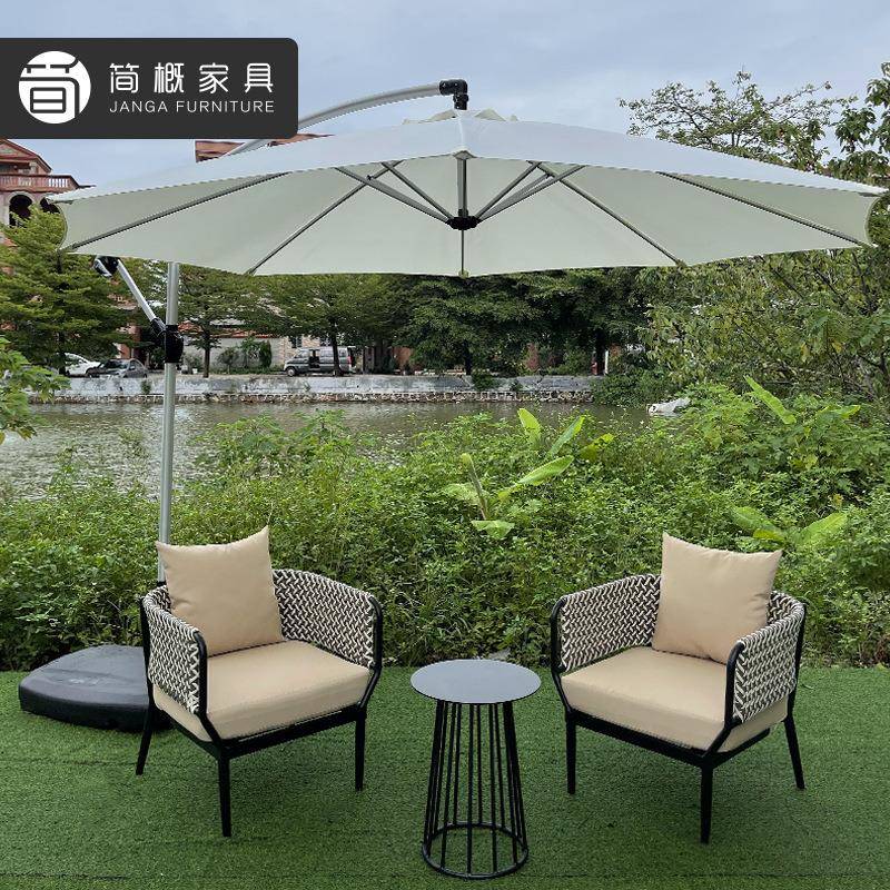 户外庭院藤编桌椅别墅酒店民宿家具露台阳台凳子茶几三件套家具