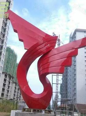 供应大型广场装饰不锈钢雕塑 飞翔的翅膀 户外景观摆件飞翔鸟
