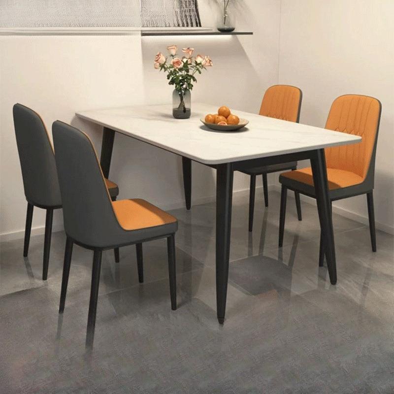 岩板餐桌椅组合餐桌家用小户型轻奢客厅饭桌长方形现代大理石简约