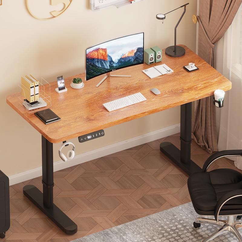 实木电动升降桌电脑桌家用办公书桌智能电竞桌工作台桌子升降桌腿