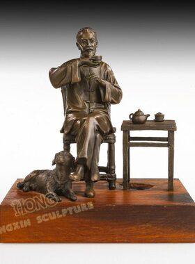 中式专业铜150包邮礼品酒客厅雕塑E茗茶别墅工艺L桌面摆件店家居