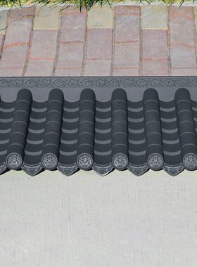 cm瓦塑料3足屋*特厚脂米一体中式古梦檐瓦毫0仿古6011装饰树新料