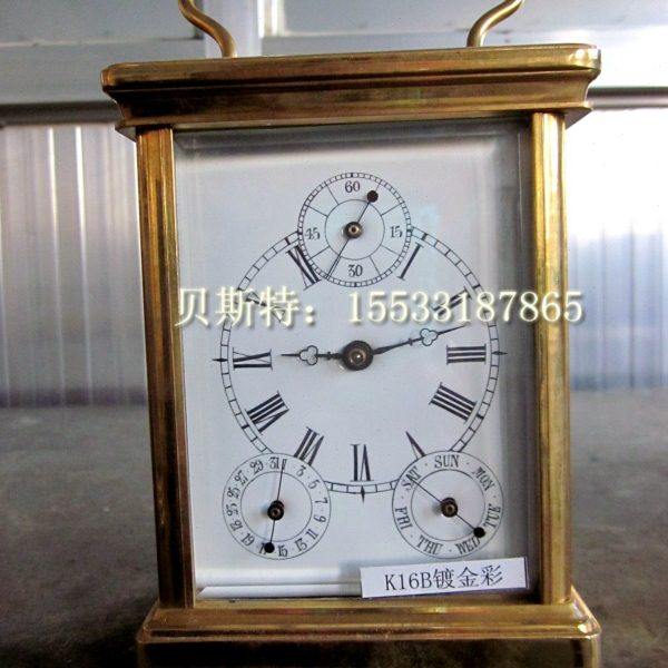 欧式仿古四盘六针皮套机械|老式仿古董上弦座钟|西洋古玩家居装饰