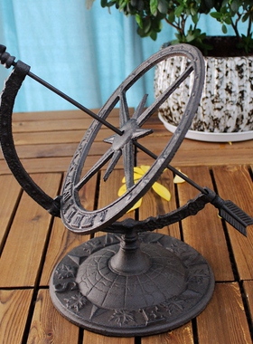 欧式铸铁a工艺品复古铁质日月星规摆件家居酒店会所办公室装饰摆