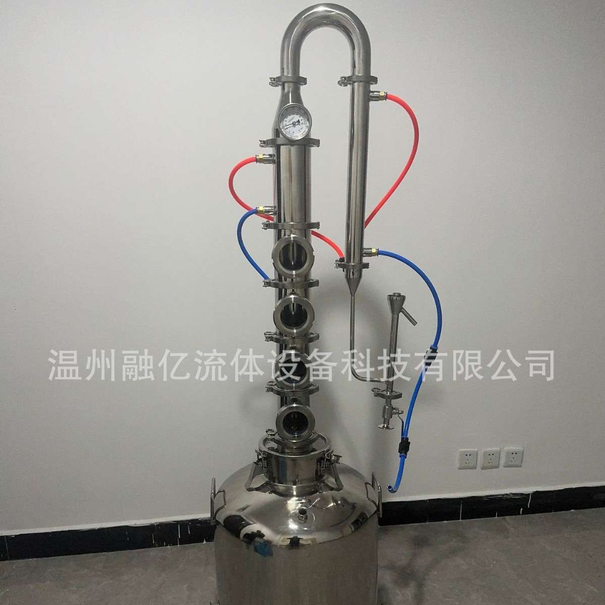 现货不锈钢三通立柱酿酒蒸馏提纯组件酒蒸汽拓展自酿制酒