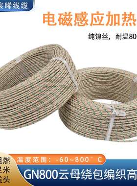云母耐火高温线电磁加热线GN800纯镍线耐800度1//1.5/2.5/4/6平方
