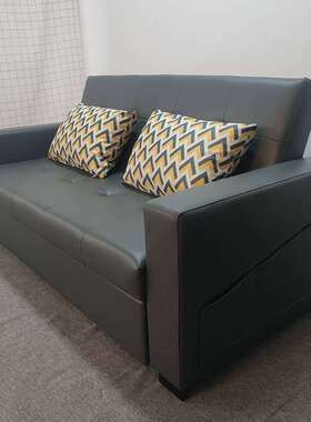 现代简约深灰色 双人沙发 小户型客厅卧室 折叠多功能沙发床