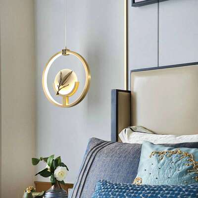 全铜新中式楼梯长吊灯轻奢中国风复式楼餐厅过道现代卧室床头吊灯