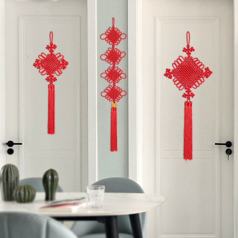 中国结挂件客厅大号入户门挂饰小号F如意吉祥平安同心结红色镇